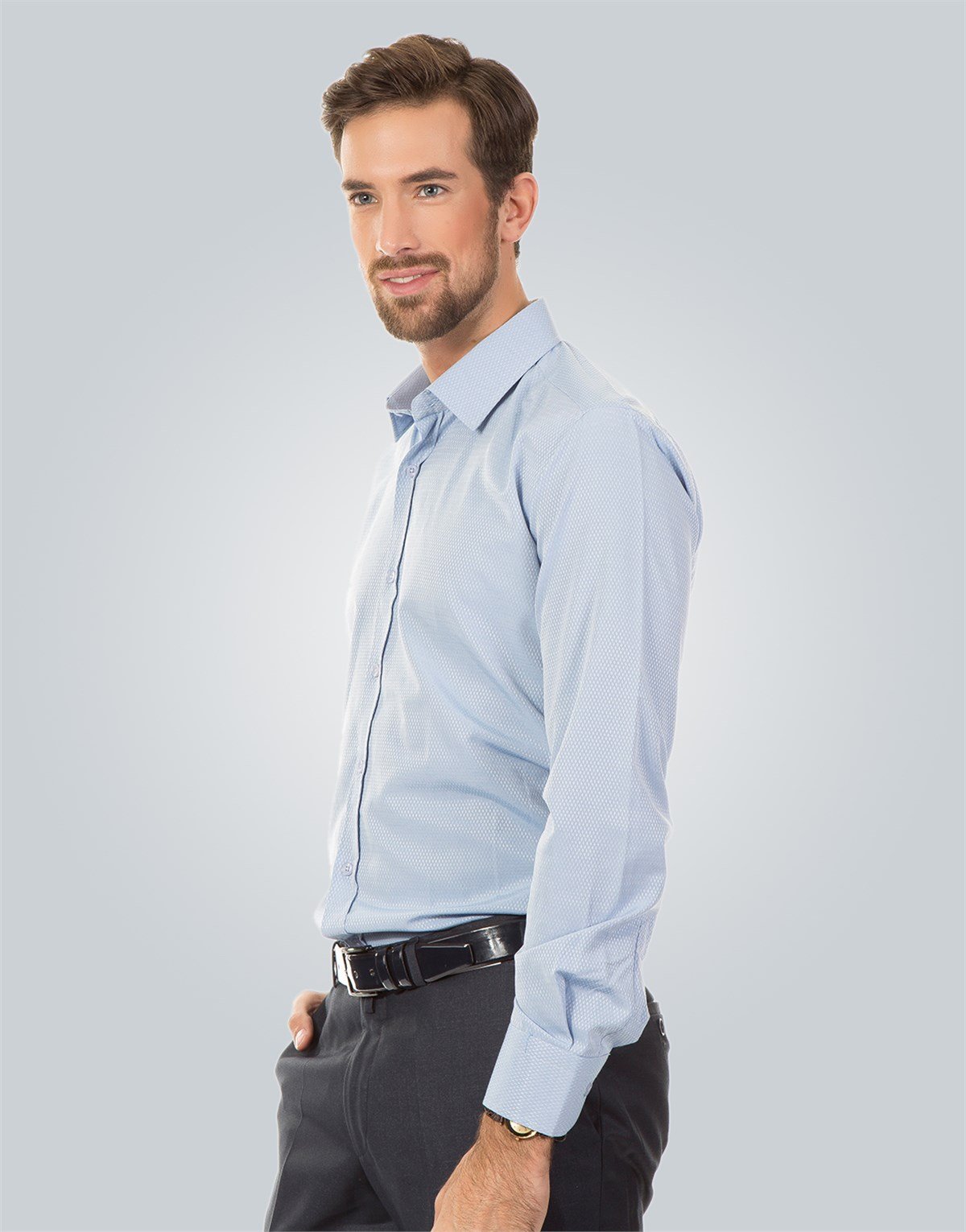 MODERN FIT LONG SLV TEXTURE 60/1   GÖMLEK SLIM FIT FORMAL - TEXTURE