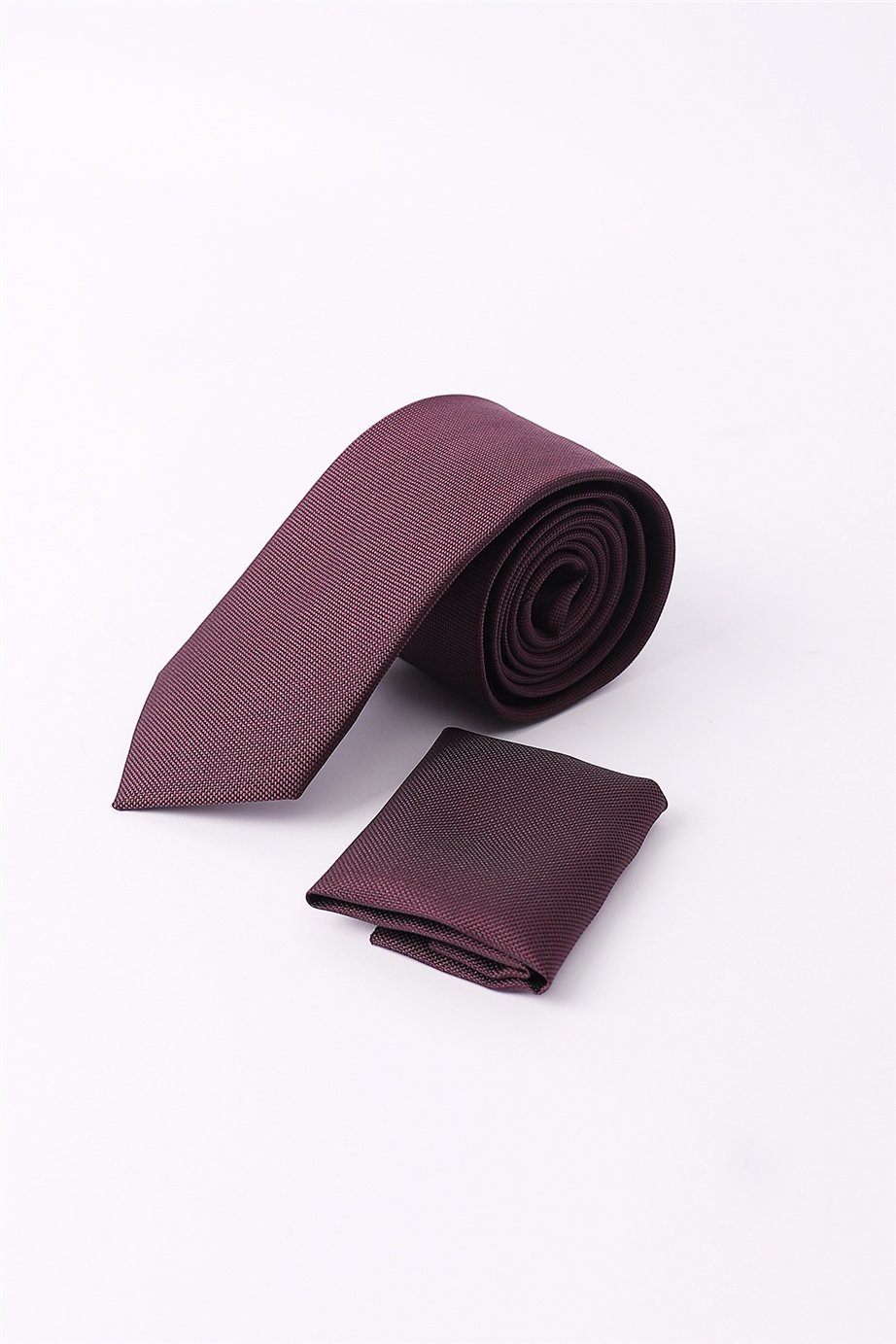 Cep Mendilli Düz Erkek Kravat