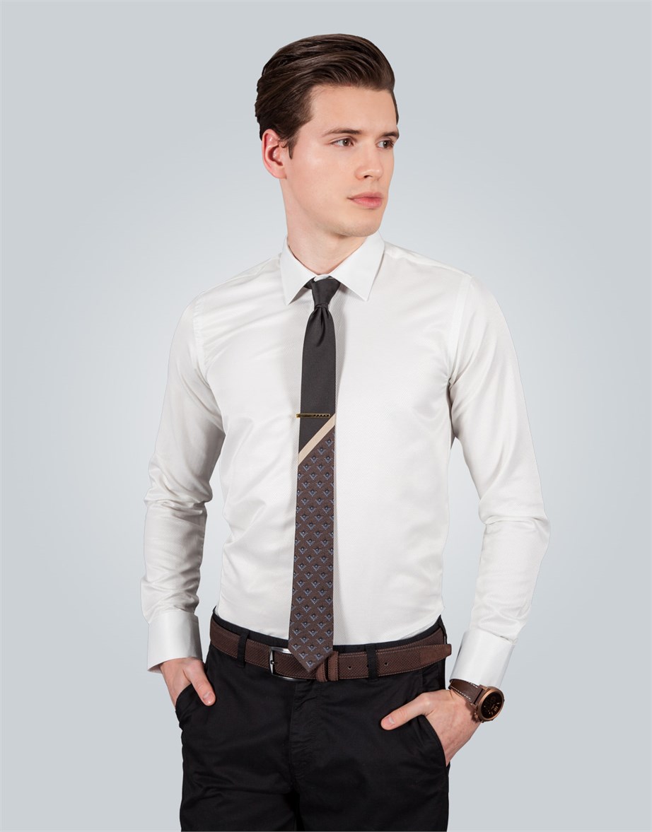 MODERN FIT LONG SLV TEXTURE 60/1   GÖMLEK SLIM FIT FORMAL - TEXTURE