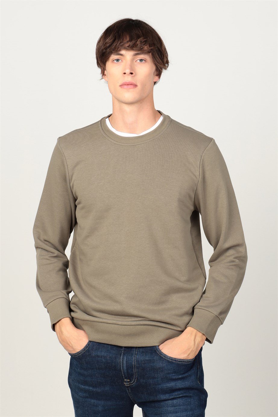 Bisiklet Yaka Basıc Unisex Sweatshirt