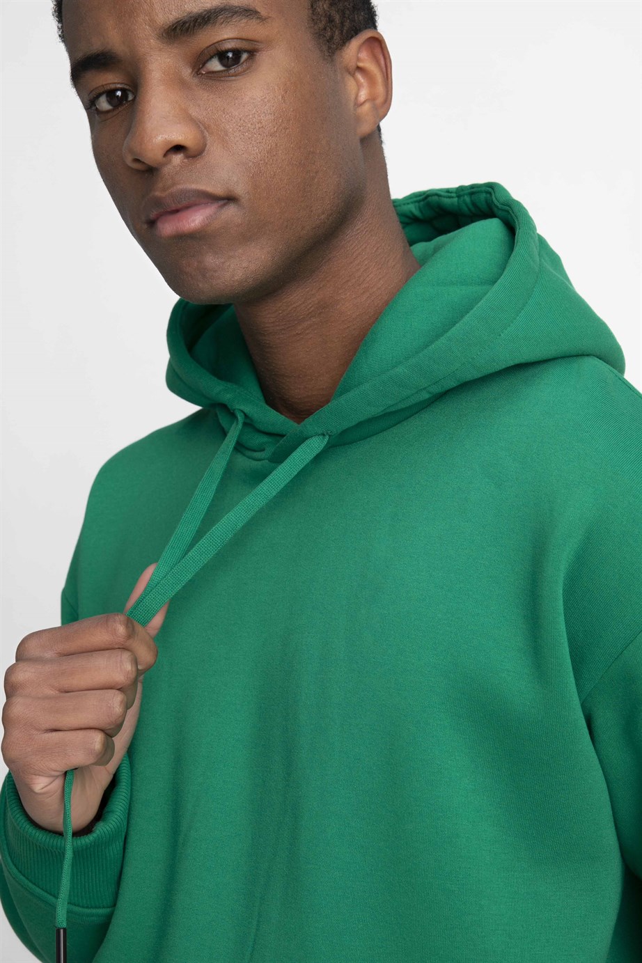 Pamuk Kapüşonlu Basıc Unisex Sweatshirt