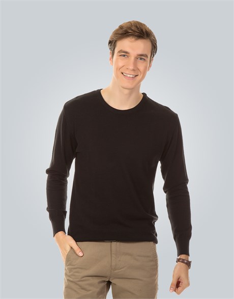 SWEATER COTTON CREW NECK PLAIN SWEATER