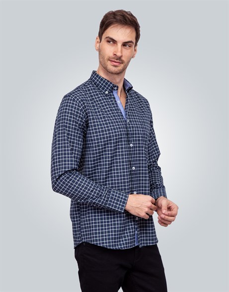 CLASSIC FIT LONG SLV CHECK GARNISHED 61/1   GÖMLEK CLASSIC FIT SPORT - PATTERNED