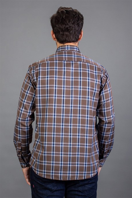 CLASSIC FIT LONG SLV CHECK GARNISHED 90/1   GÖMLEK CLASSIC FIT CHECKED