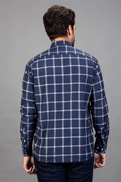 CLASSIC FIT LONG SLV CHECK GARNISHED 90/1   GÖMLEK CLASSIC FIT CHECKED