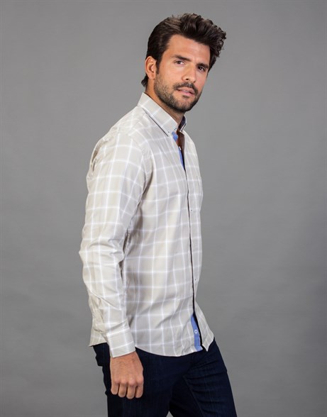 CLASSIC FIT LONG SLV COTTON OXFORD CHECK   GÖMLEK CLASSIC FIT CHECKED