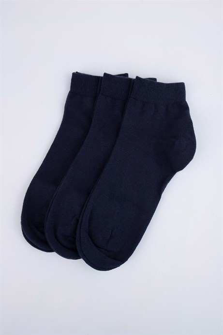 3'lü Düz Kısa Erkek Çorap