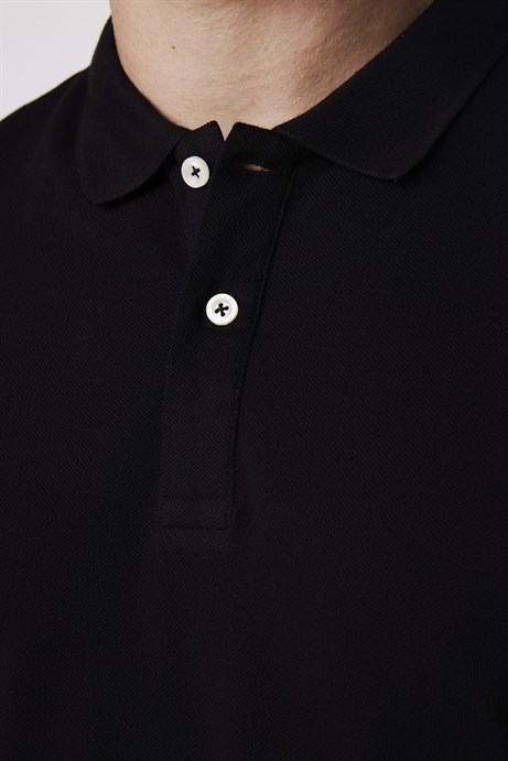 Erkek Polo Yaka Klasik Fit Düz Pamuklu Pike  Tişört