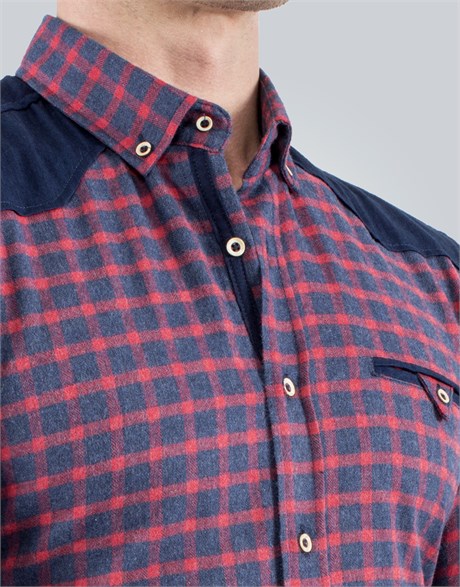 SLIM FIT LONG SLV CHECK WINTER RED SLIM FIT WINTER SEASON