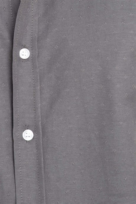 Slim Fit Uzun Kol Oxford Doku Armürlü Biyeli Erkek Gömlek
