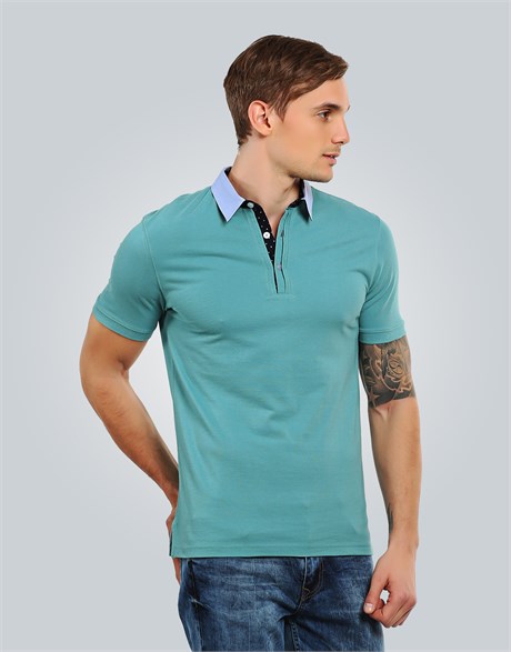 PIQUE T-SHIRT FOLKLAND SLIM FIT T-SHIRT