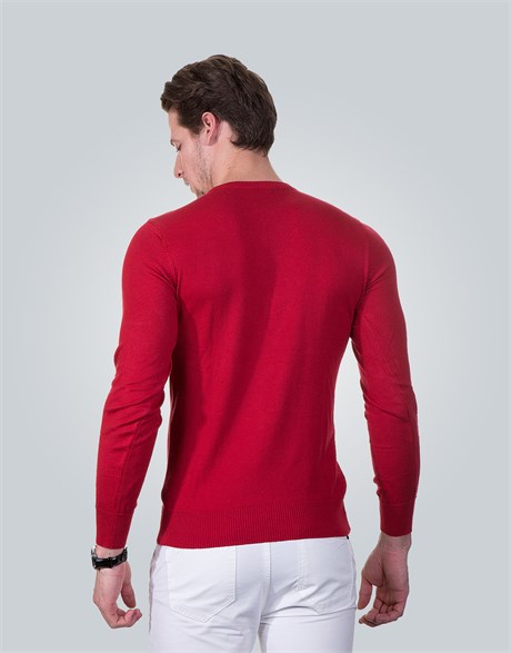 SWEATER COTTON CREW NECK PLAIN SWEATER