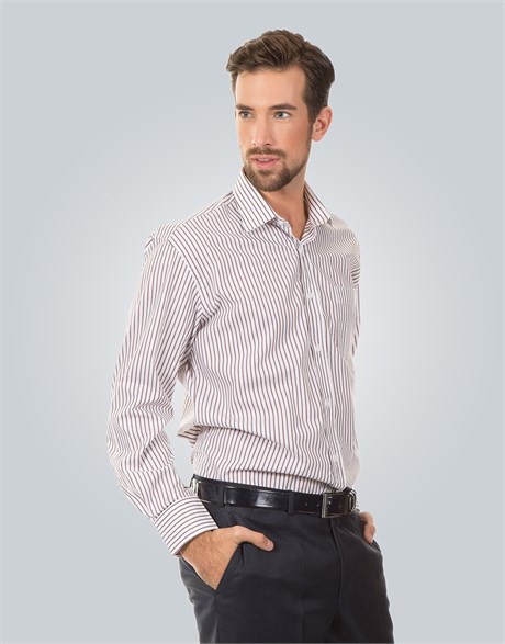 CLASSIC FIT LONG SLV STRIPE 60/1 CLASSIC FIT FORMAL - TEXTURE