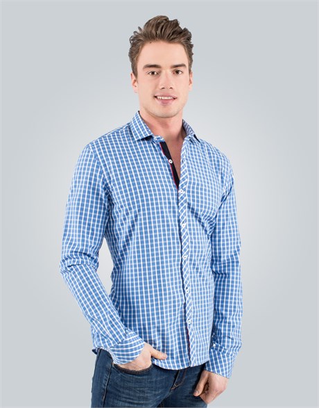 SLIM FIT LONG SLV CHECK ANESSA   GÖMLEK SLIM FIT CHECKED