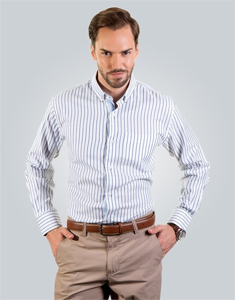 CLASSIC FIT LONG SLV COTTON OXFORD CLASSIC FIT SPORT - PATTERNED