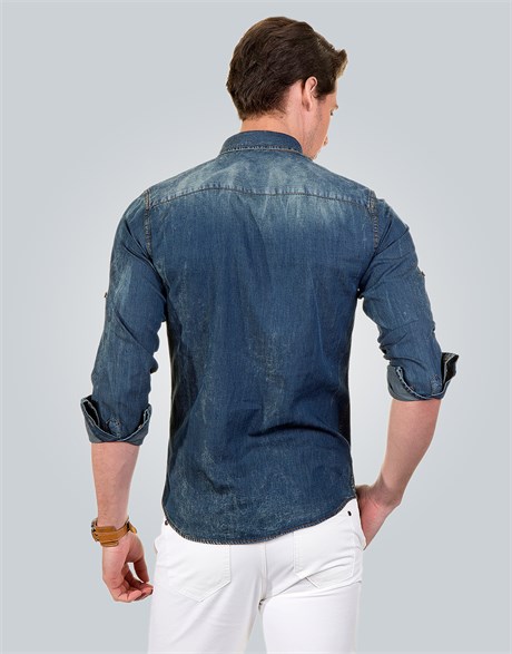 SLIM FIT LONG SLV DENIM  ARLES DENIM