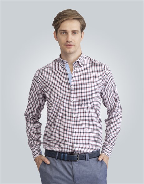 CLASSIC FIT LONG SLV CHECK GARNISHED 70/2 CLASSIC FIT SPORT - PATTERNED