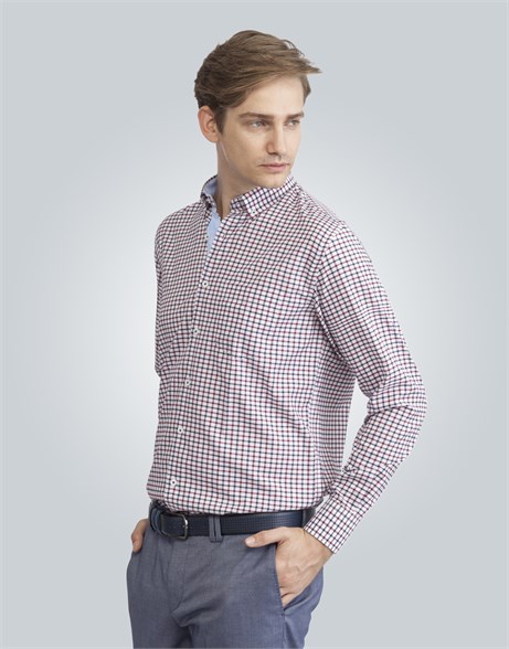 CLASSIC FIT LONG SLV CHECK GARNISHED 70/2 CLASSIC FIT SPORT - PATTERNED