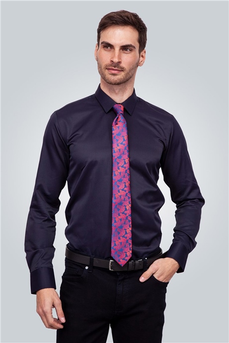 Modern Slim Fit Uzun Kol Düz Erkek Gömlek