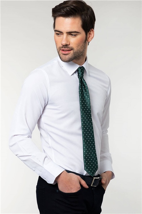 Modern Slim Fit Dar Kesim Armürlü Erkek Gömlek