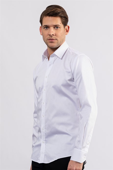 Modern Slim Fit Koton Saten Premium Seri Erkek Gömlek