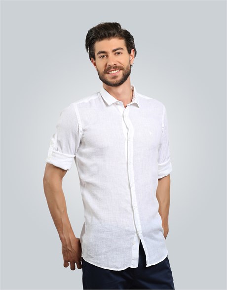 MODERN FIT LONG SLV % 100 LINEN   GÖMLEK SLIM FIT LINEN