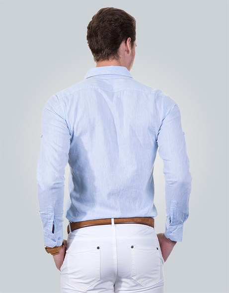 MODERN FIT LONG SLV LINEN SLIM FIT LINEN