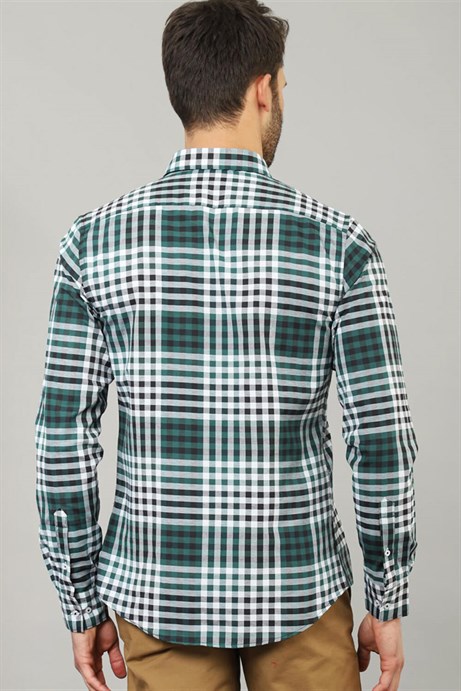 SLIM FIT LONG SLV CHECK AZTEC  GÖMLEK SLIM FIT CHECKED