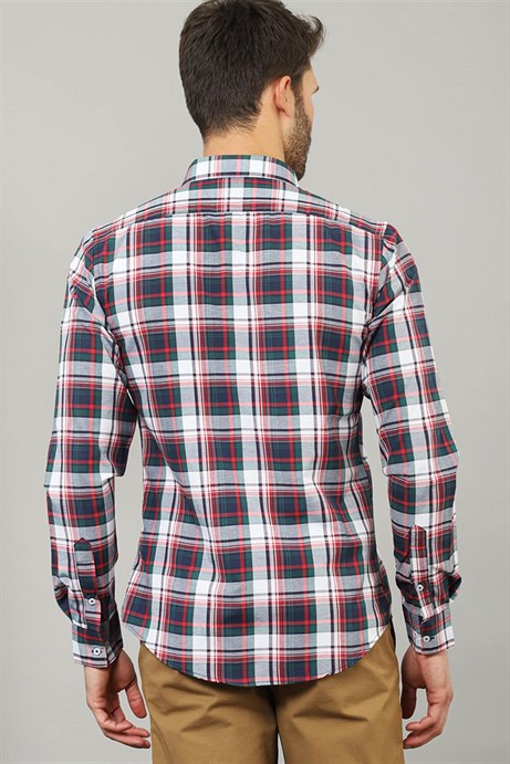 SLIM FIT LONG SLV CHECK AZTEC  GÖMLEK SLIM FIT CHECKED