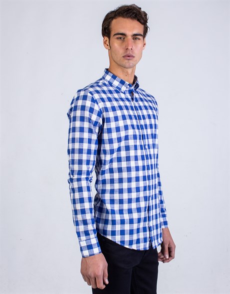 SLIM FIT LONG SLV CHECK HAZEL GÖMLEK SLIM FIT LINEN