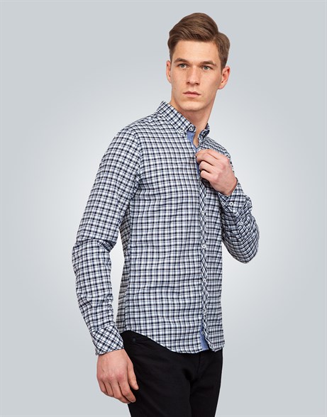 SLIM FIT LONG SLV CHECK RİPON   GÖMLEK SLIM FIT CHECKED