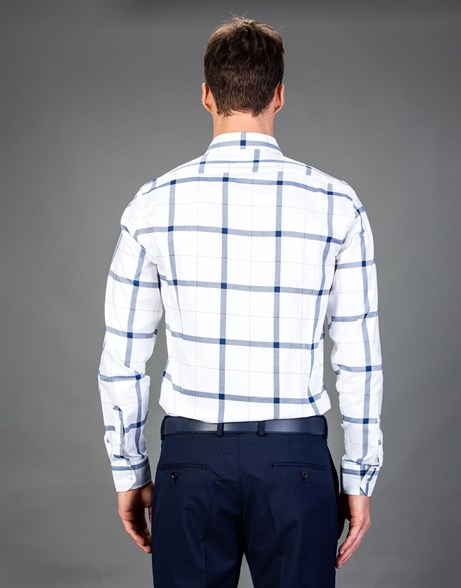 SLIM FIT LONG SLV COTTON OXFORD CHECK   GÖMLEK SLIM FIT CHECKED