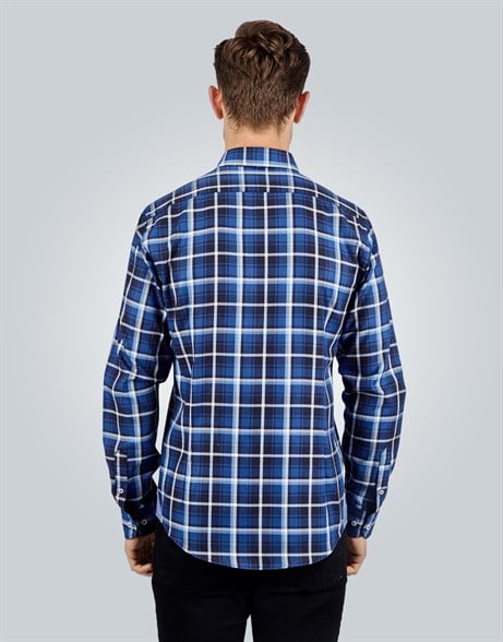 SLIM FIT LONG SLV COTTON OXFORD CHECK   GÖMLEK SLIM FIT CHECKED