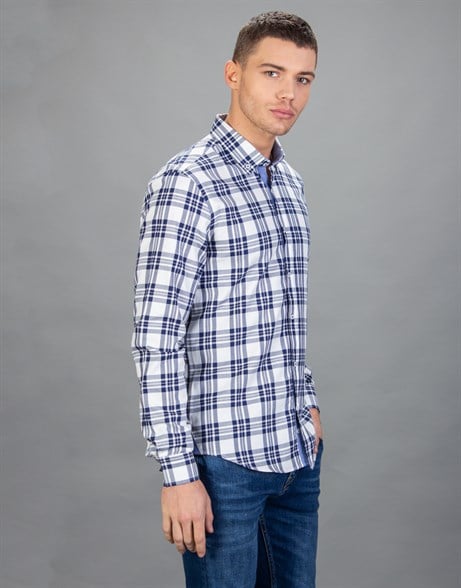 SLIM FIT LONG SLV COTTON OXFORD CHECK   GÖMLEK SLIM FIT CHECKED