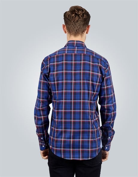 SLIM FIT LONG SLV COTTON OXFORD CHECK   GÖMLEK SLIM FIT CHECKED