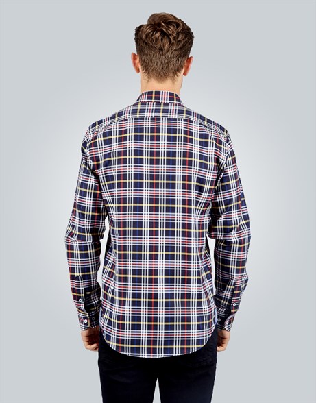 SLIM FIT LONG SLV COTTON OXFORD CHECK   GÖMLEK SLIM FIT CHECKED