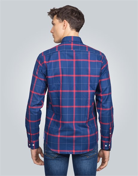 SLIM FIT LONG SLV COTTON OXFORD CHECK   GÖMLEK SLIM FIT CHECKED