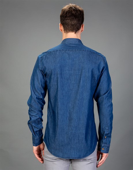 SLIM FIT LONG SLV DENIM TIGREL  GÖMLEK DENIM