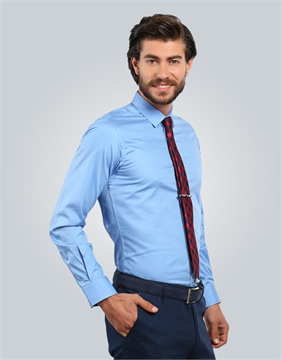 SLIM FIT LONG SLV %100 COTTON ATHENA   GÖMLEK EXCLUSIVE - PLAIN