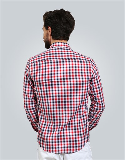 SLIM FIT LONG SLV CHECK TERGANA SLIM FIT LINEN