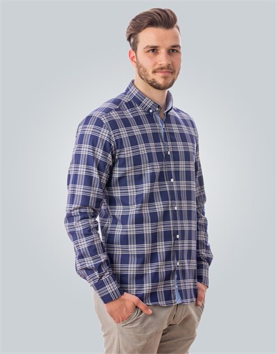 SLIM FIT LONG SLV COTTON OXFORD CHECK   GÖMLEK SLIM FIT CHECKED