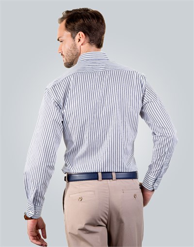 CLASSIC FIT LONG SLV STRIPE GARNISHED 60/1 CLASSIC FIT SPORT - PATTERNED