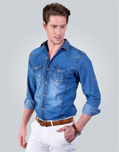 SLIM FIT LONG SLV DENIM RODNEY DENIM