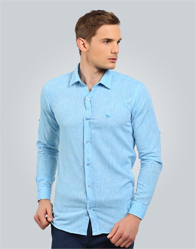 MODERN FIT LONG SLV LINEN SLIM FIT LINEN