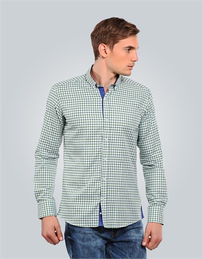 SLIM FIT LONG SLV COTTON OXFORD CHECK   GÖMLEK SLIM FIT CHECKED