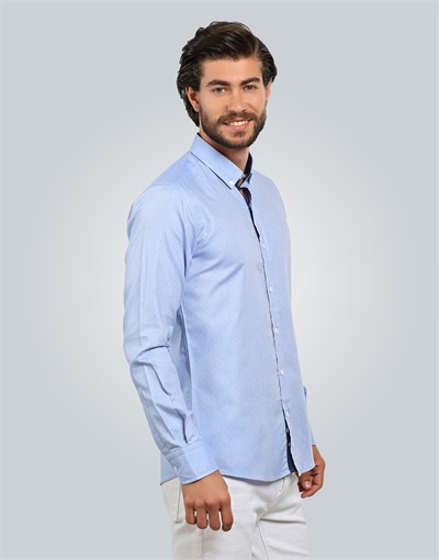 SLIM FIT LONG SLV COTTON OXFORD TEXTURE   GÖMLEK EXCLUSIVE - TEXTURE