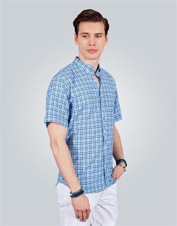 CLASSIC FIT SHORT SLV SMALL CHECK GARNISHED 70/1 CLASSIC FIT SUMMER SEASON