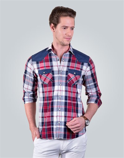 SLIM FIT LONG SLV VALENI SLIM FIT CHECKED