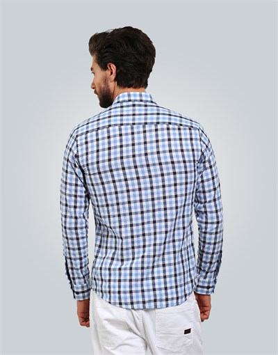 SLIM FIT LONG SLV CHECK TERGANA SLIM FIT LINEN