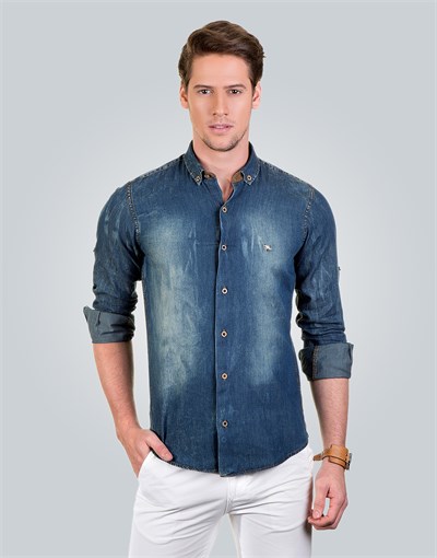 SLIM FIT LONG SLV DENIM  ARLES DENIM